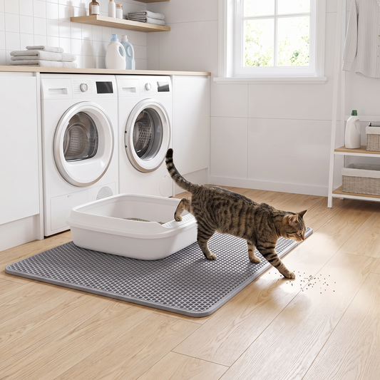 Tidy grey double layer cat litter mat