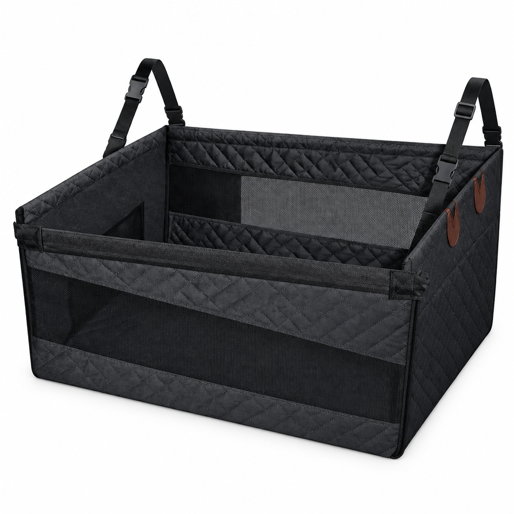 Roam dog car back seat nest bed in black