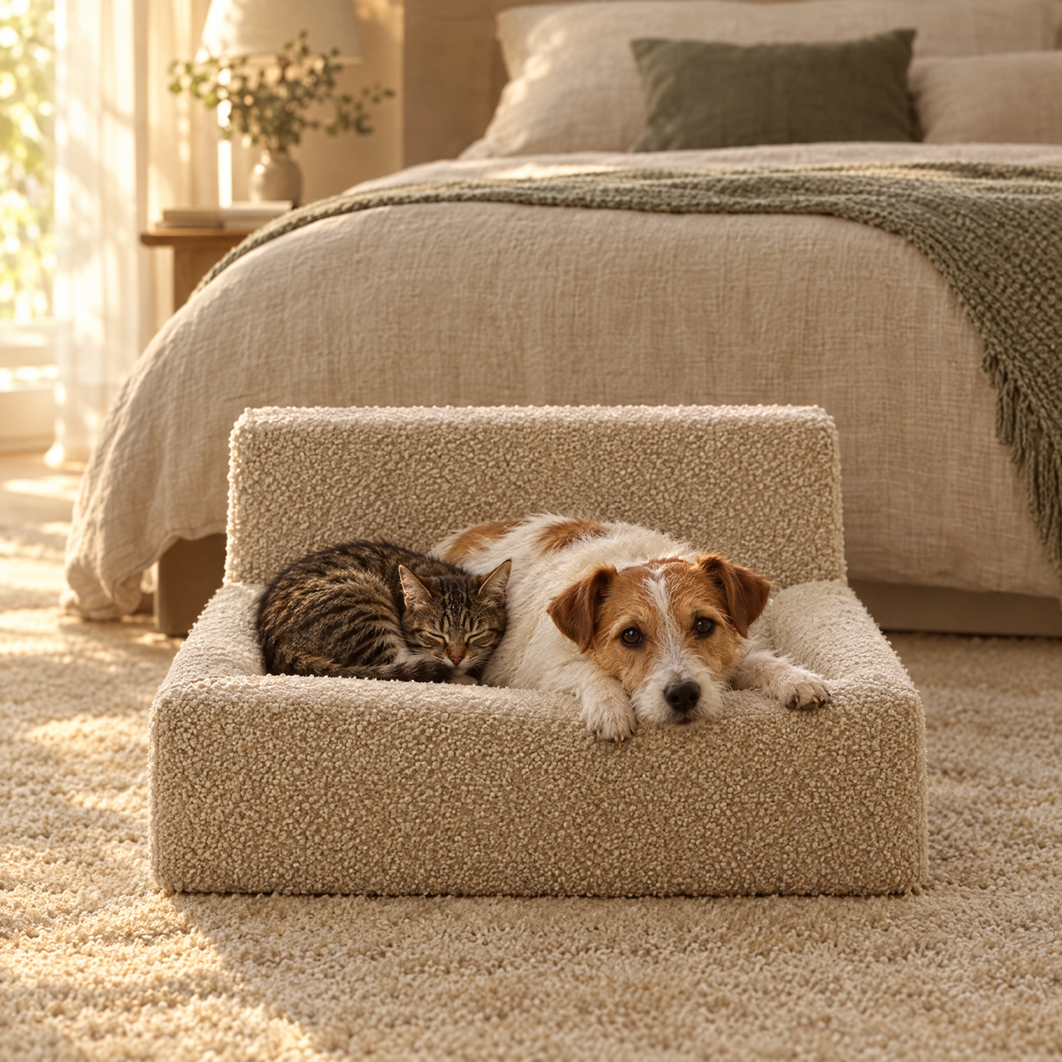 Willow boucle pet sofa bed lifestyle photo 3
