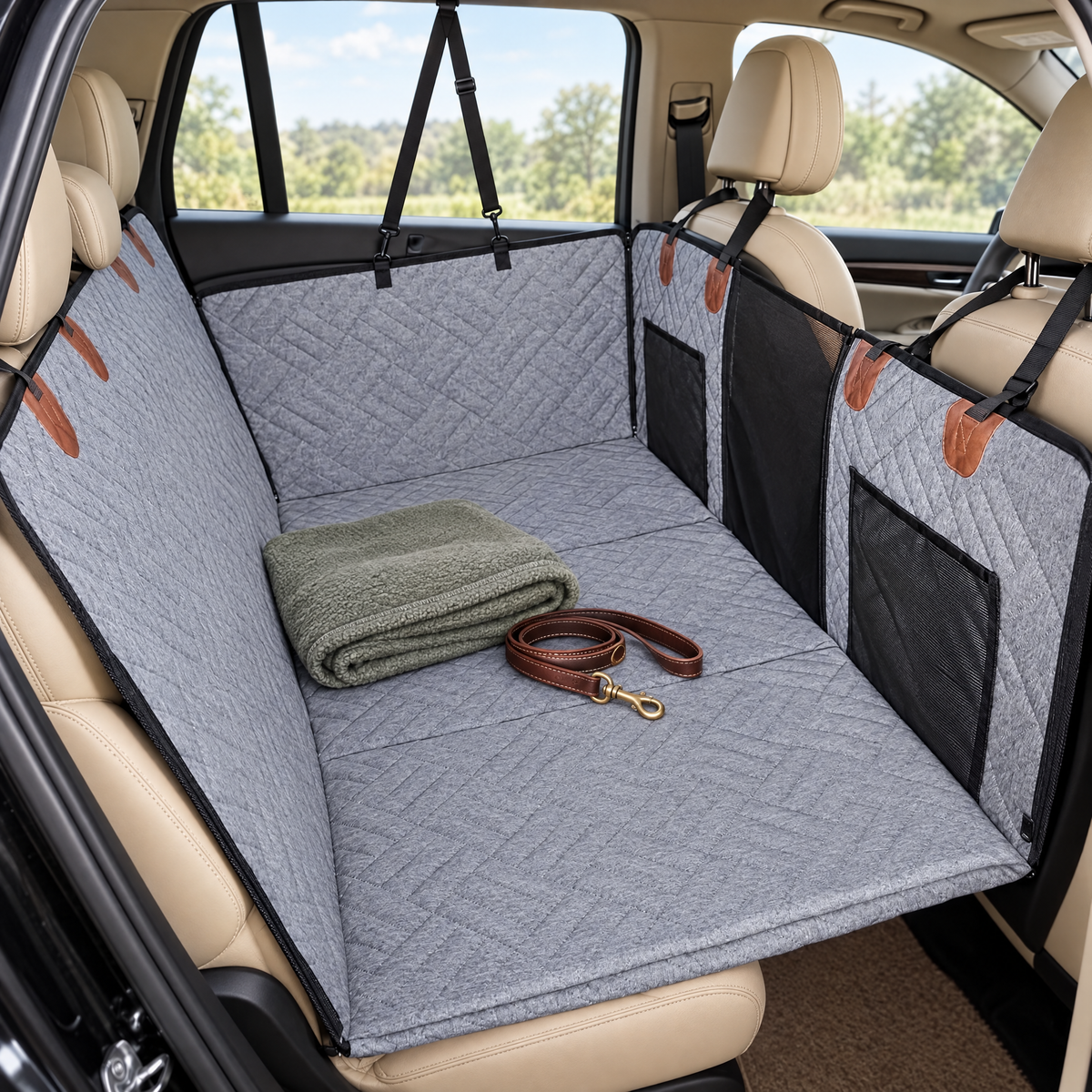 Harbour hammock seat cover fitted across a back seat