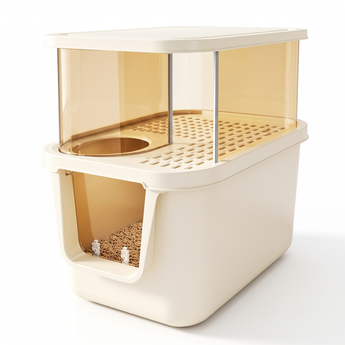 Corridor Enclosed Cat Litter Box on white background