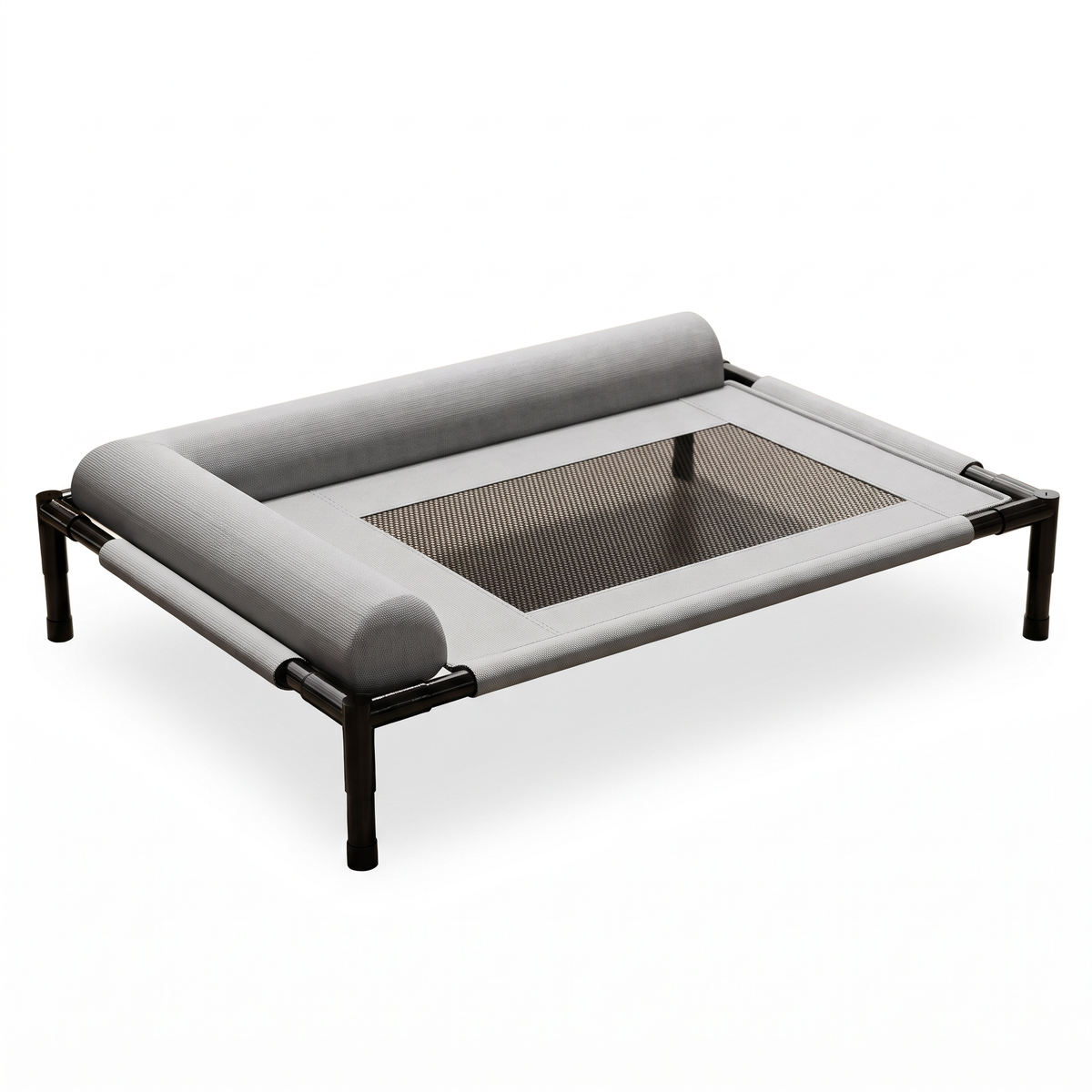 Breeze grey elevated cooling pet cot on white background