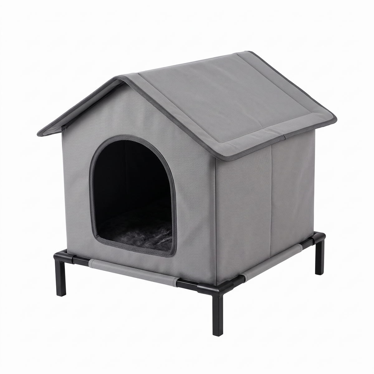 Burrow grey elevated pet house on white background