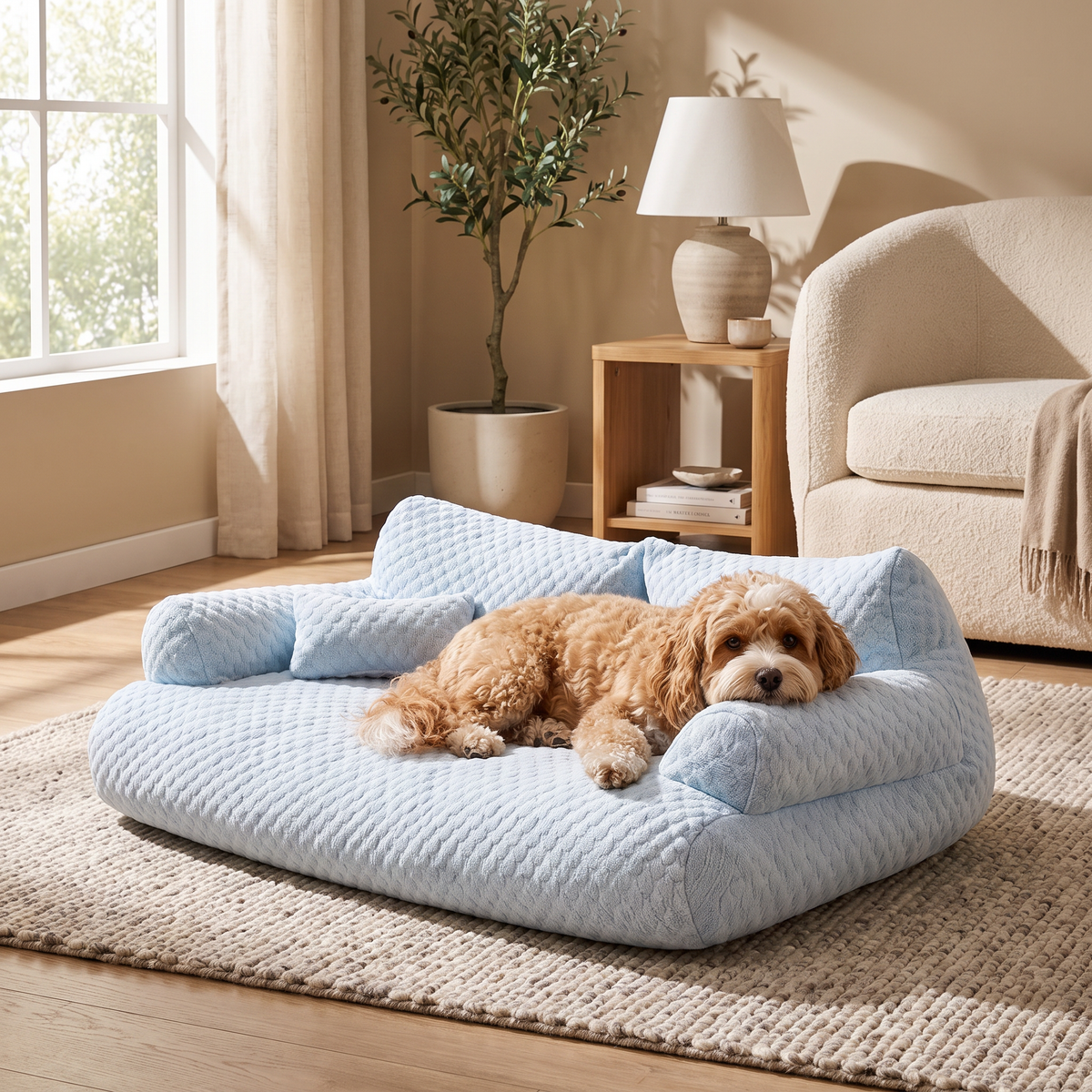 Lagoon light blue cooling pet sofa bed