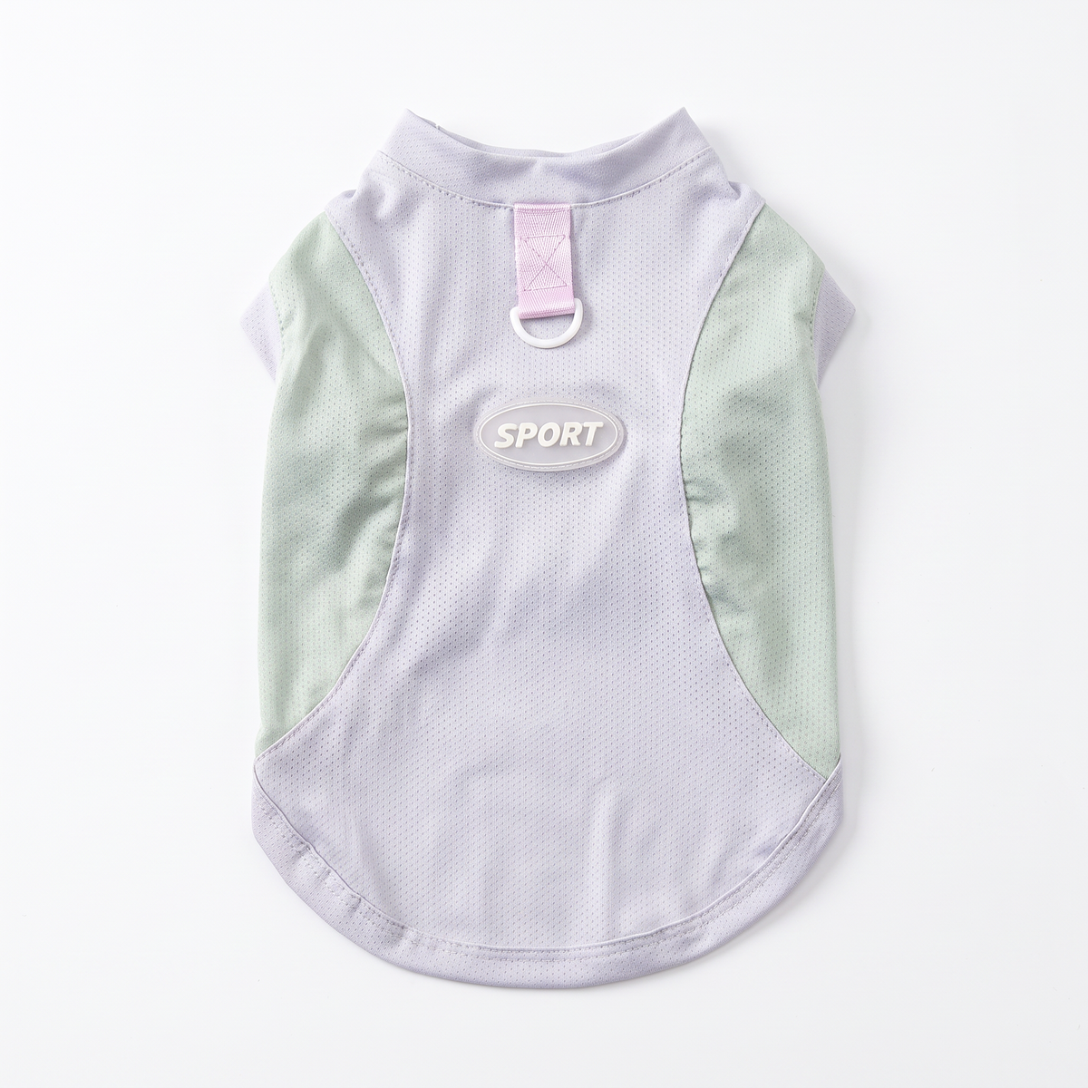 Drift grey and mint mesh dog vest