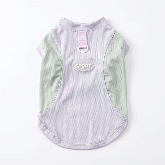 Drift grey and mint mesh dog vest