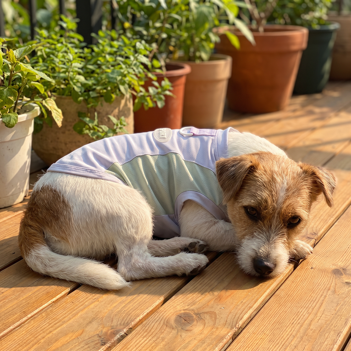 Drift grey and mint mesh dog vest