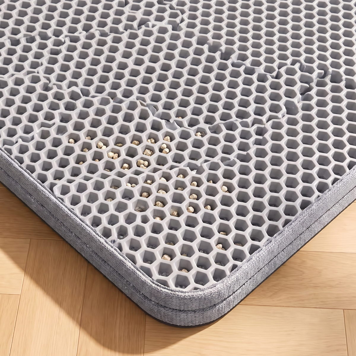 Tidy grey double layer cat litter mat