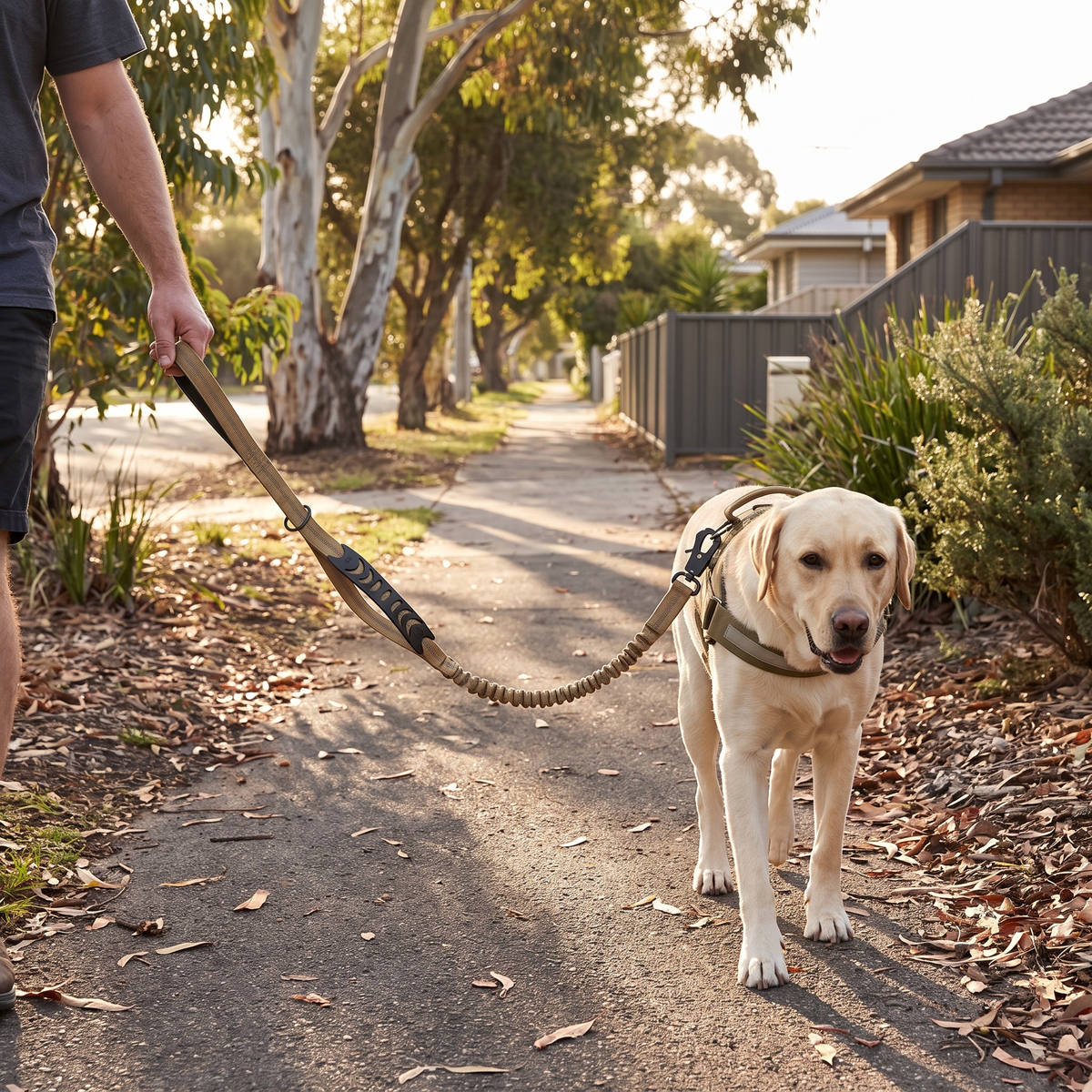 Stride khaki bungee dog lead