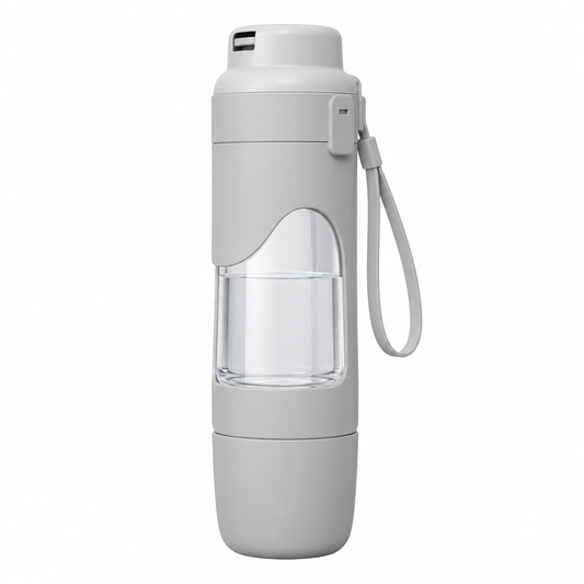Trailmate portable dog water bottle in grey