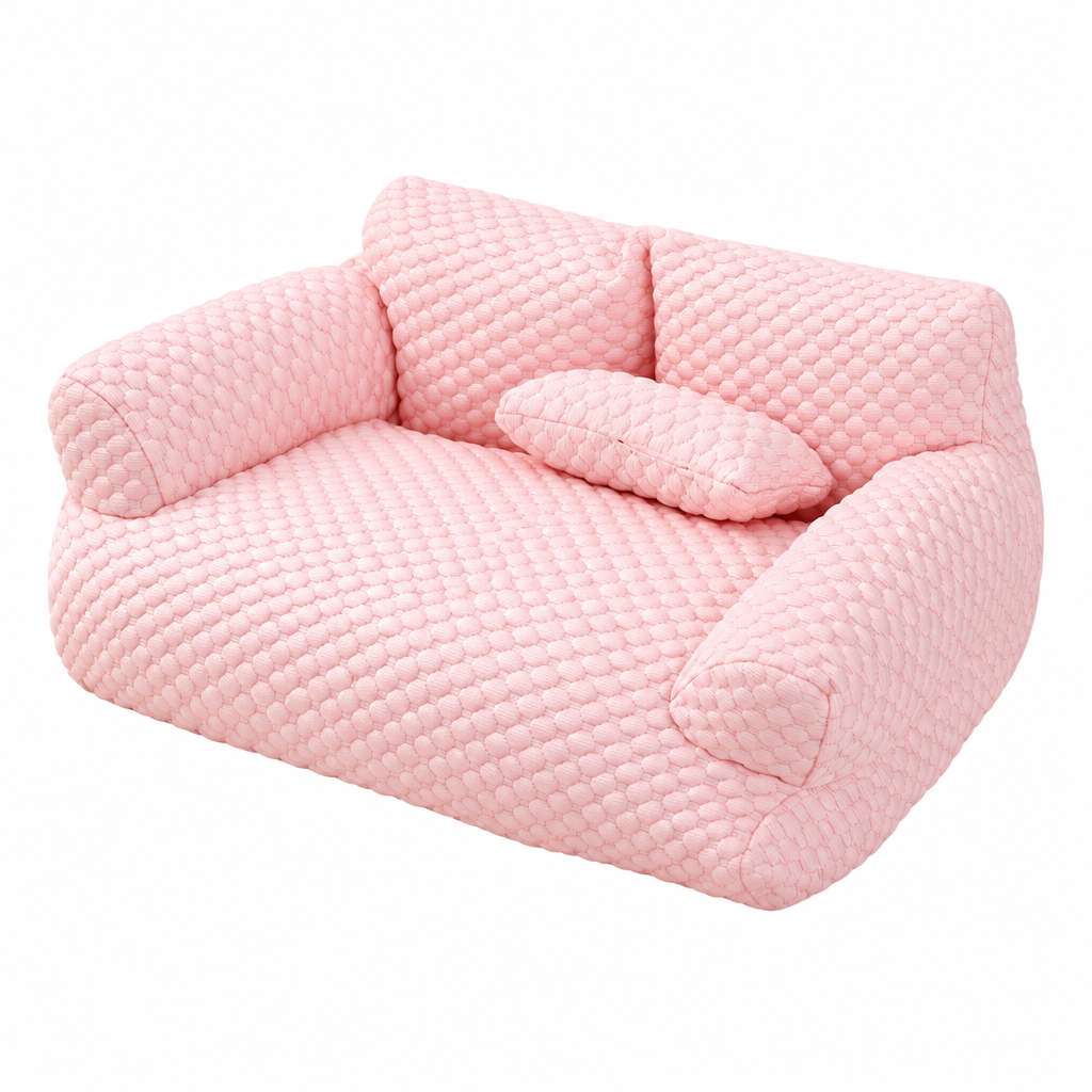 Cove cooling pet sofa bed in pink