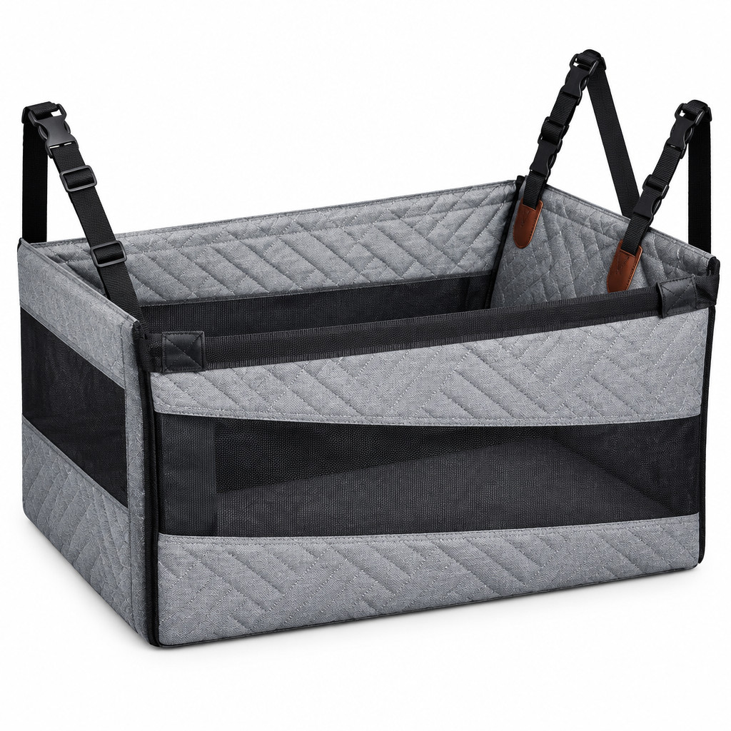 Roam dog car back seat nest bed in grey