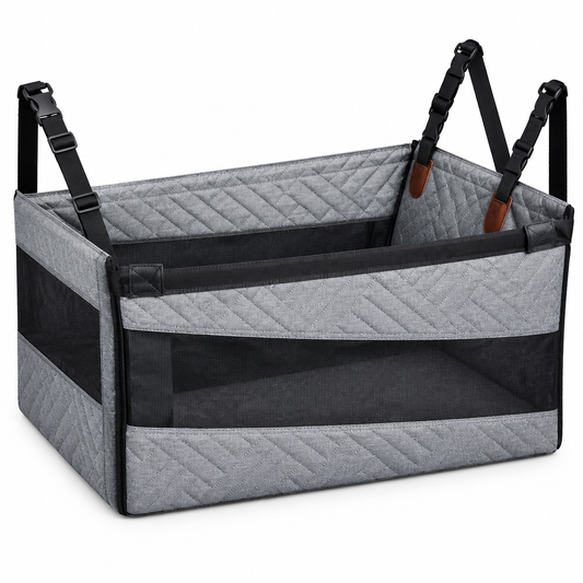 Roam dog car back seat nest bed in grey