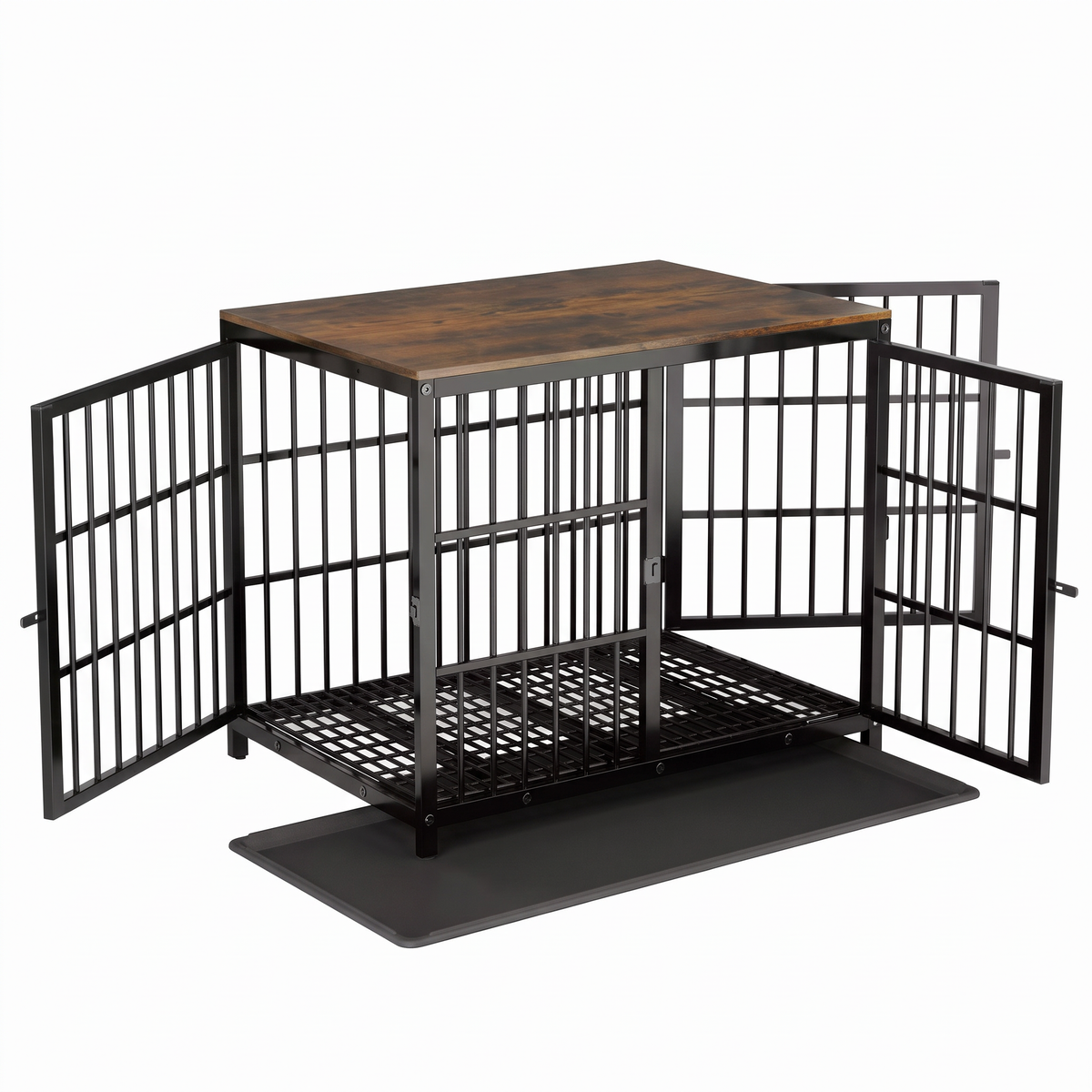 Hearth dog crate end table