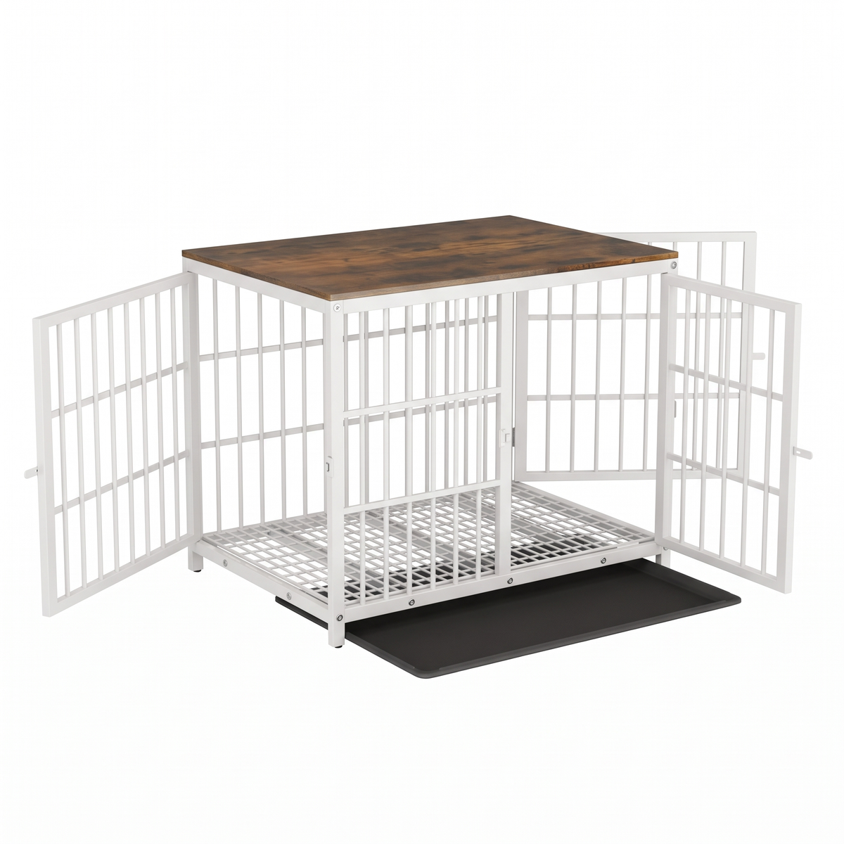 Hearth dog crate end table